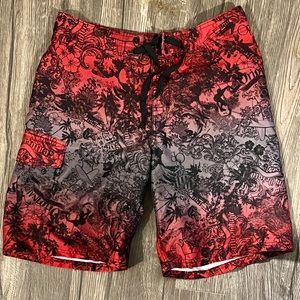 Ocean Pacific Vintage 80’s Swim Shorts Board Red 32 Medium